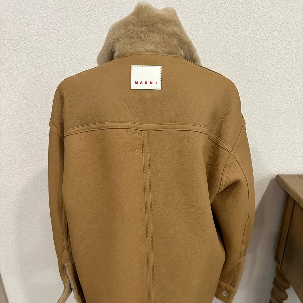 Bogner camel leather Jacket with Shearling Lining - Picture 8 of 13